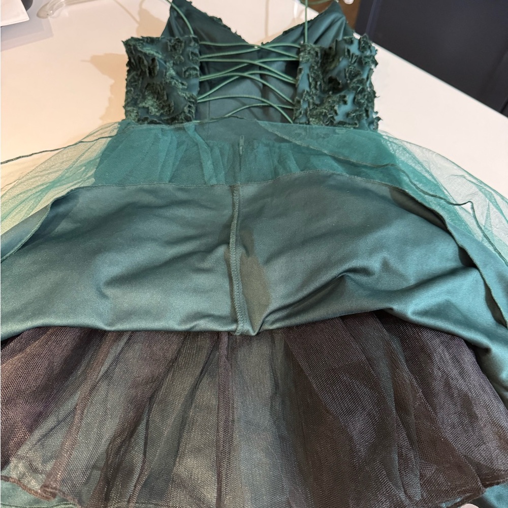 Homecoming Green Spaghetti‎ Strap Dress - Picture 5 of 5